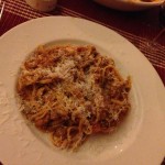 Sauce Bolognese on Linguini