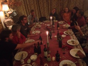 The gang around the table
