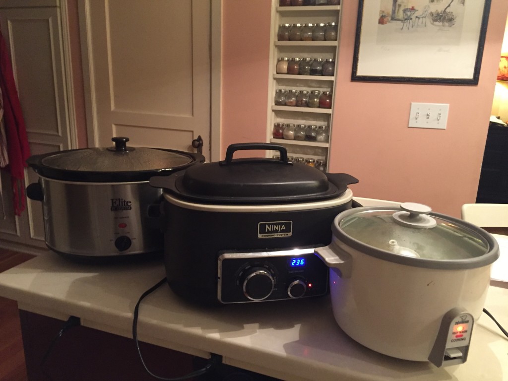 It's a two-crockpot-and-a-rice-cooker kind of day
