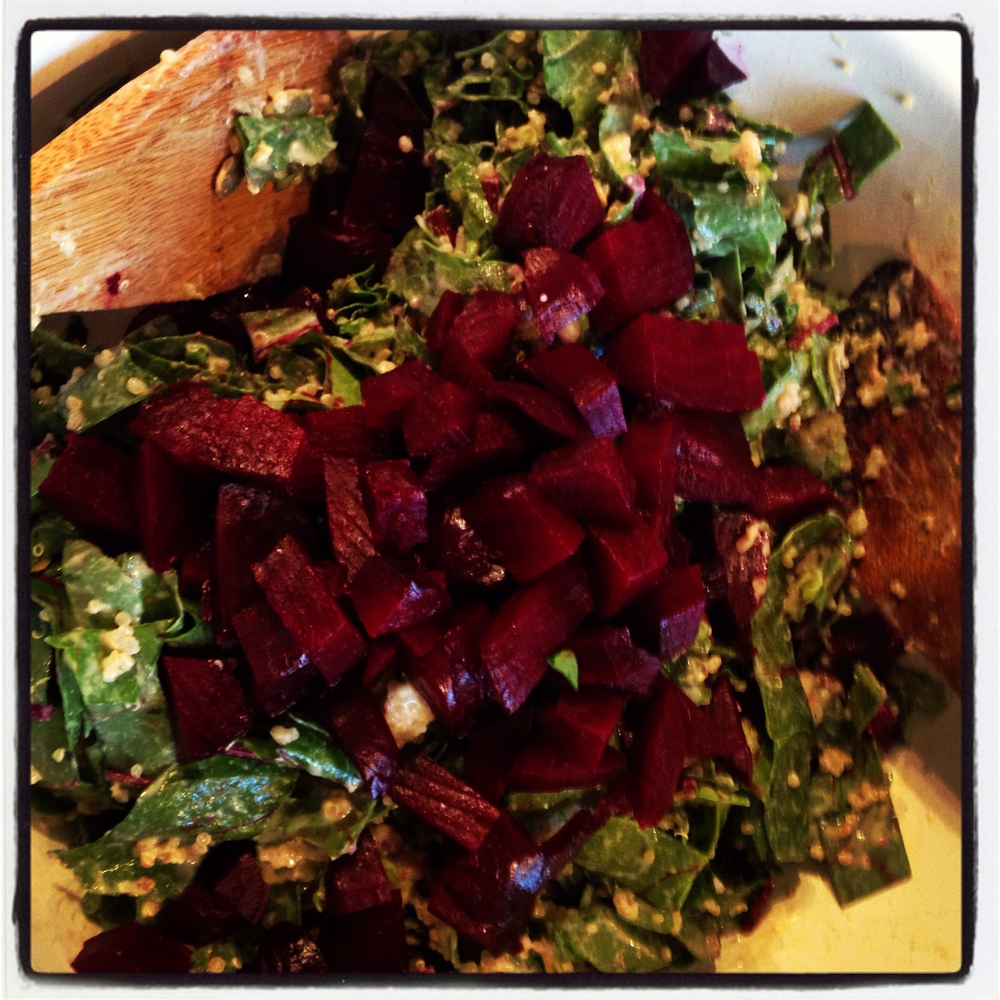 Beet Greens Chopped Salad with Lemon Tahini Dressing – Cleanse Friendly